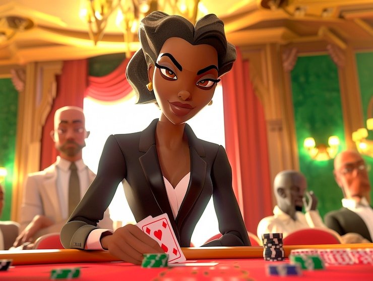 Joker Gaming blackjack table interface on mobile phone showing bet buttons and dealer feed